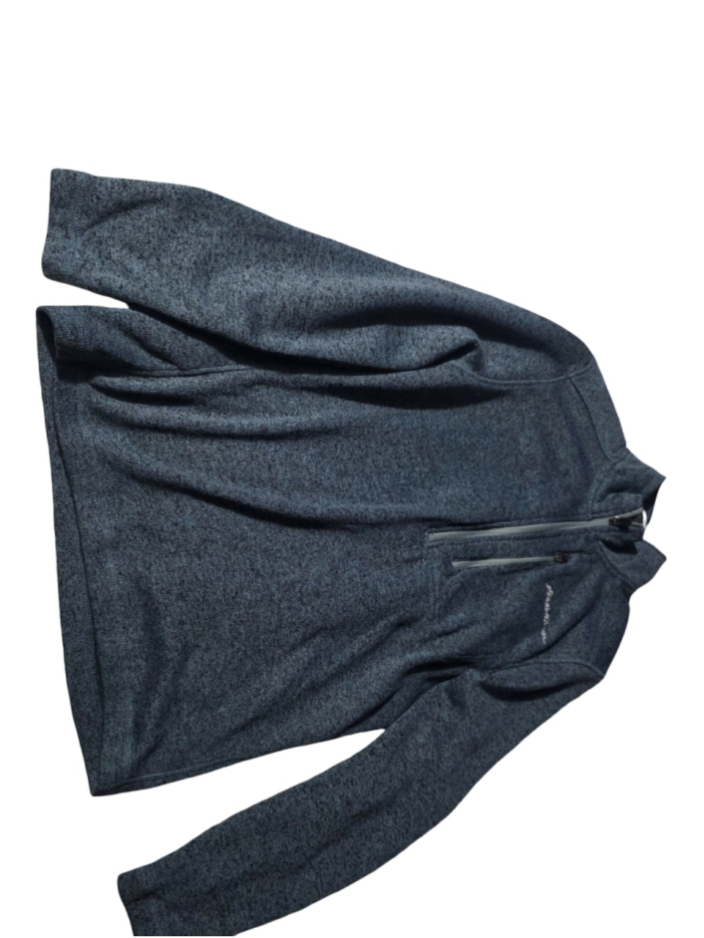 Men's Eddie Bauer Zip Up Sweater Size S Blue Grey